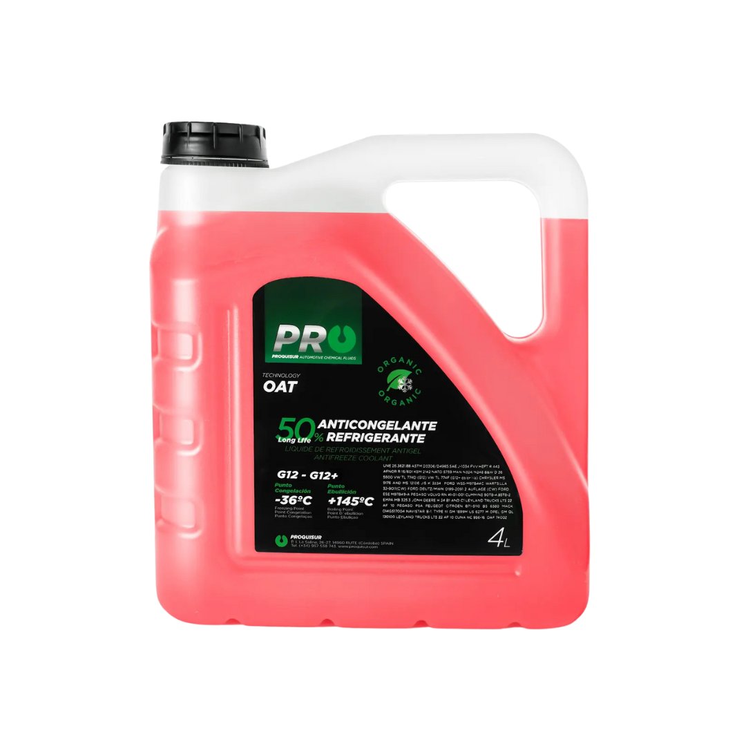 (OAT) Red 50% Antifreeze Coolant 4L - Proquisur Egypt - 8429325013588